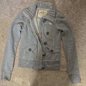 Gray Knit Collar Jacket